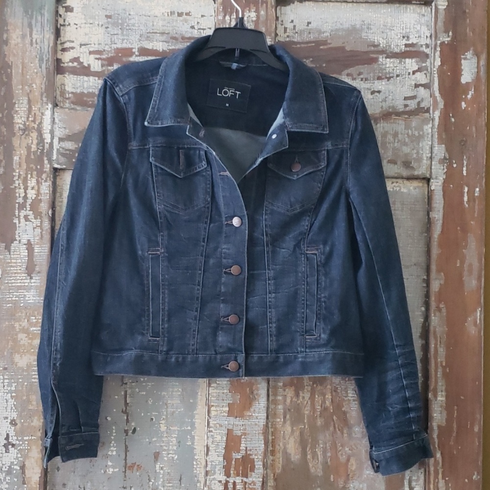 Women's Dark Jean Denim Jacket Loft